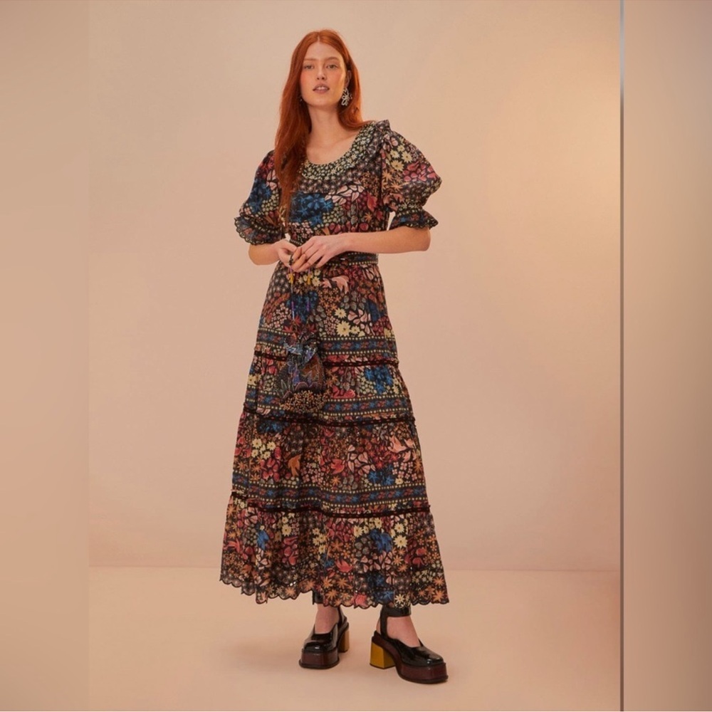 Farm Rio Black Jujus Garden Maxi Dress - Picture 9 of 10